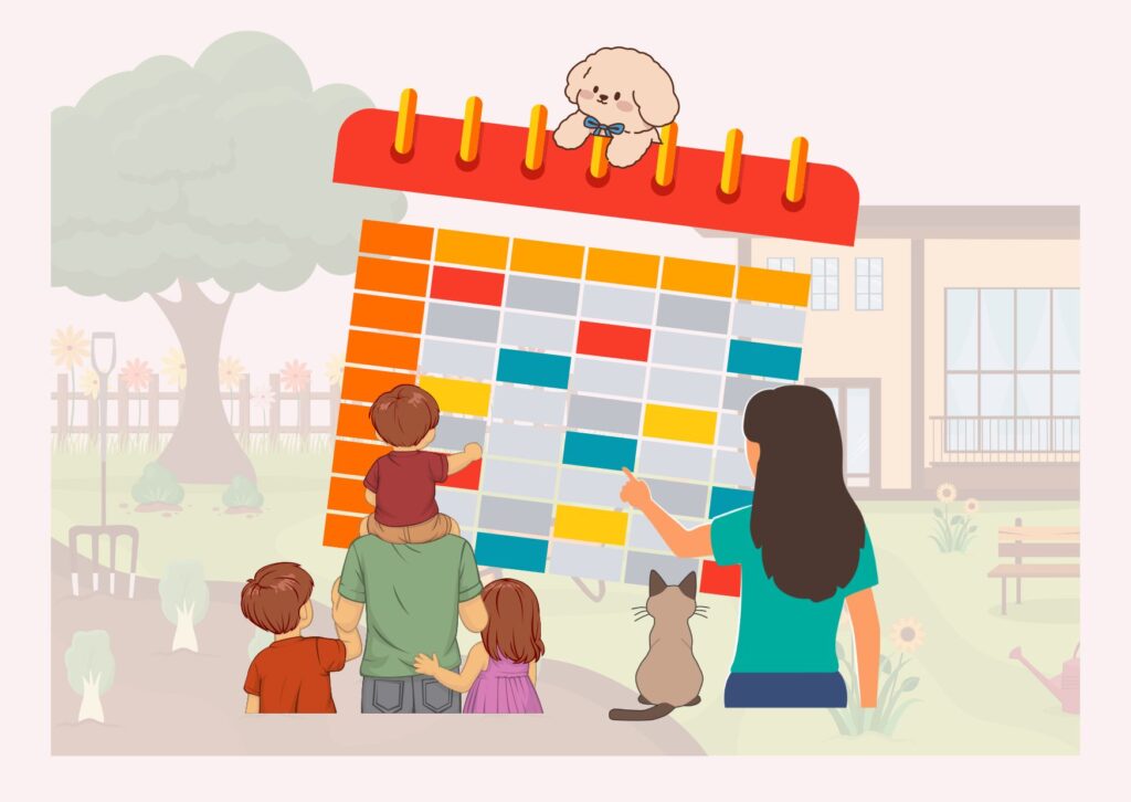Eine Familie und ihr Zeitplan